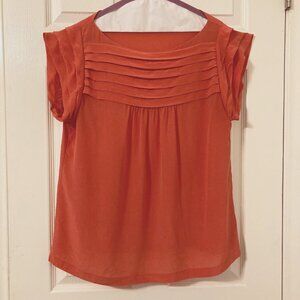 Great Condition, SZ XL, Banana Republic Silk Top, Coral